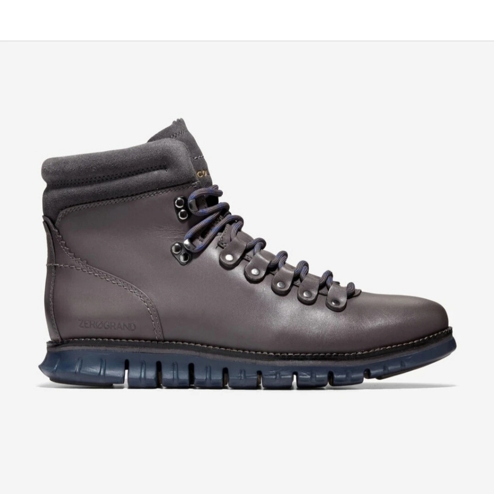 Cole Haan Men's ZeroGrand Waterproof Gray Leather Boots Size 9 - Picture 4 of 12
